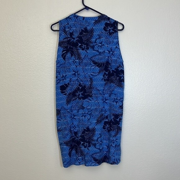 a.n.a New Approach tropical dress in blue Large palm  leafs - Picture 9 of 9